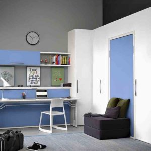 Letto a Scomparsa SHIN CLEVER Laccato Celeste