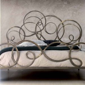 Letto In Ferro Battuto COSATTO Azzurra Marrone