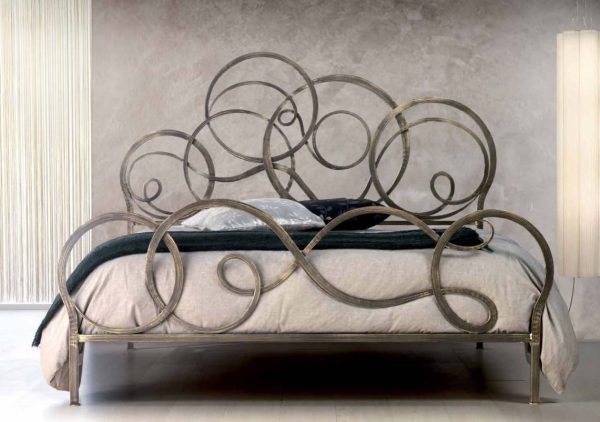 Letto In Ferro Battuto COSATTO Azzurra Marrone