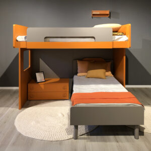 Cameretta con soppalco Mistral Grigio, Arancio e Bianco