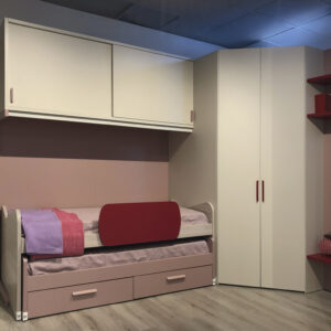 Cameretta con cabina armadio Mistral Dalia, Beige & Bordeaux