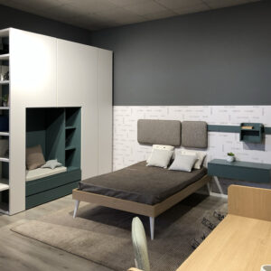 Cameretta letto singolo Mistral Seta, Rovere & Petrolio