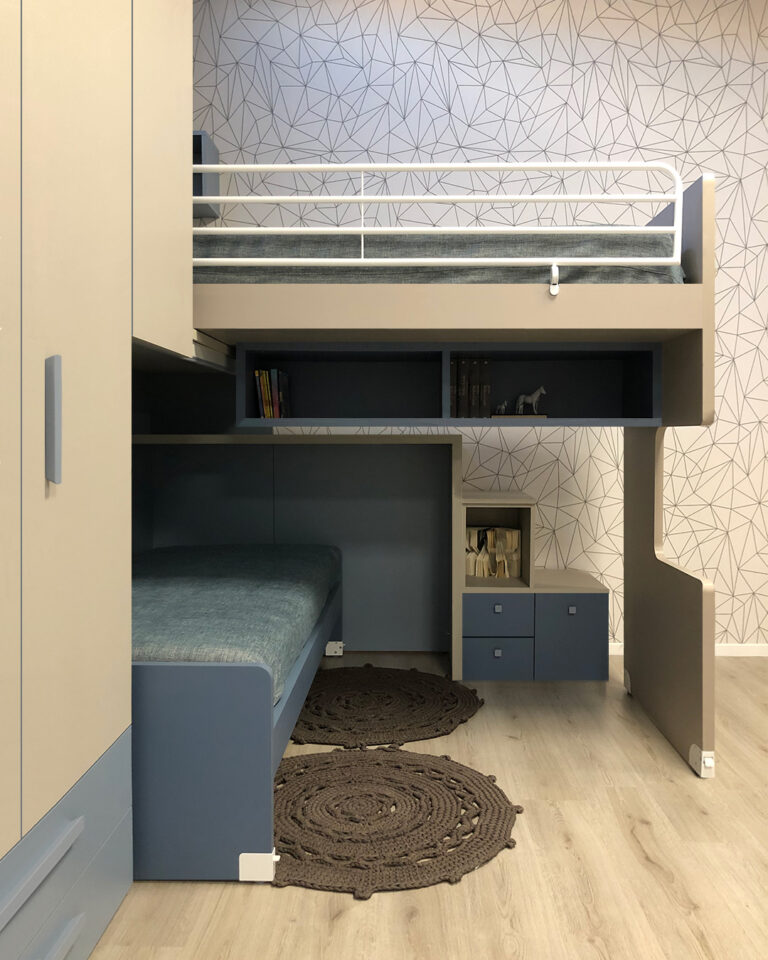 Cameretta blu a castello