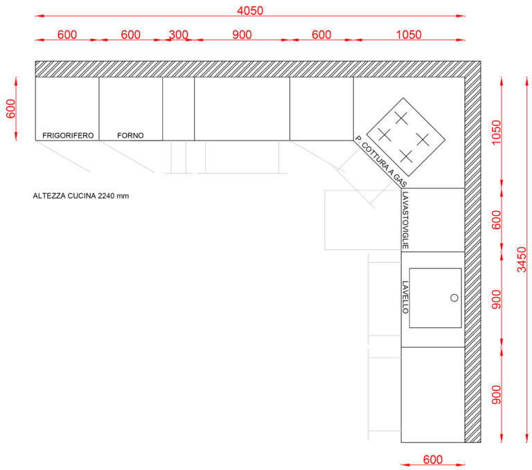Planimetria cucina Bolgheri Stosa